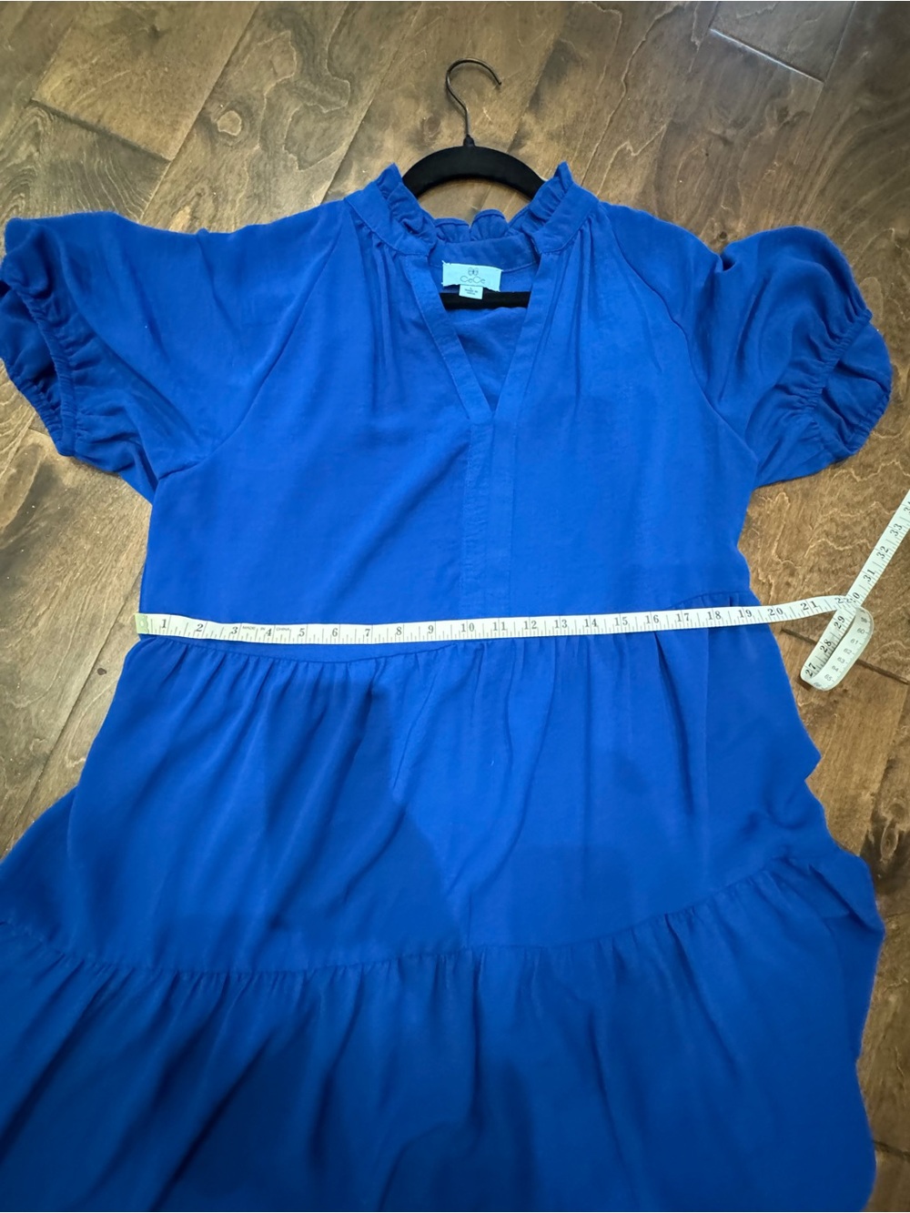 CeCe Royal Blue Tiered V-Neck Midi Dress - Picture 7 of 9